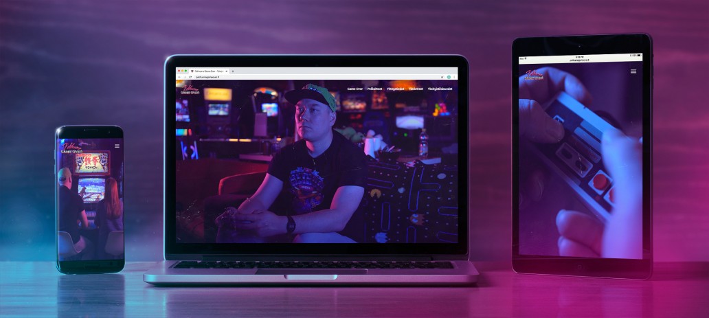 Pelihuone Game Over www-sivusto by OuWau